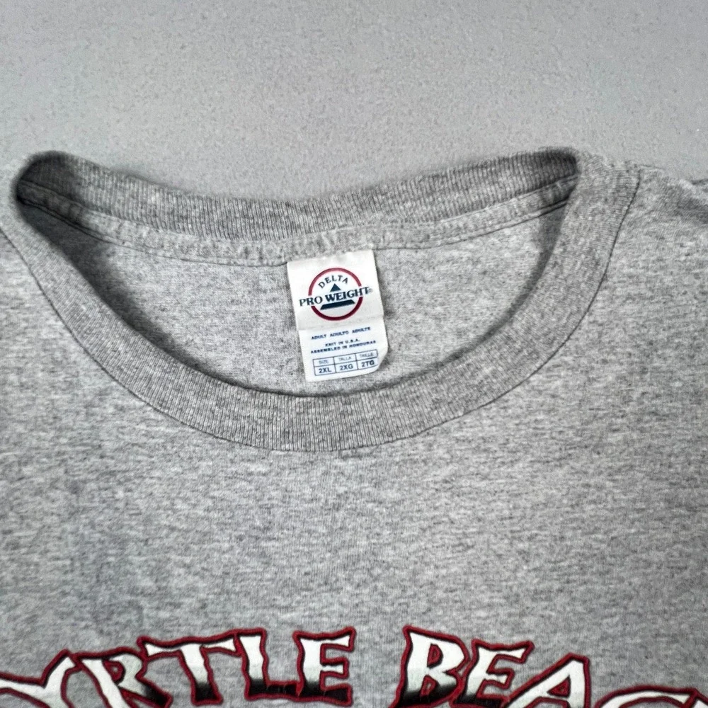 Delta T-Shirt Mens 2XL Gray Myrtle Beach 2006 Hell of a Ride Biker Graphic Tee
